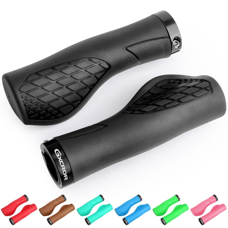 Bike Grips,Ergonomic Bicycle Handlebars Grips Shock Absorbing Dual-Density Silicone,Universal 22.2mm Fit with 3D Non-Slip Pattern,Scooter Grips - Image 1