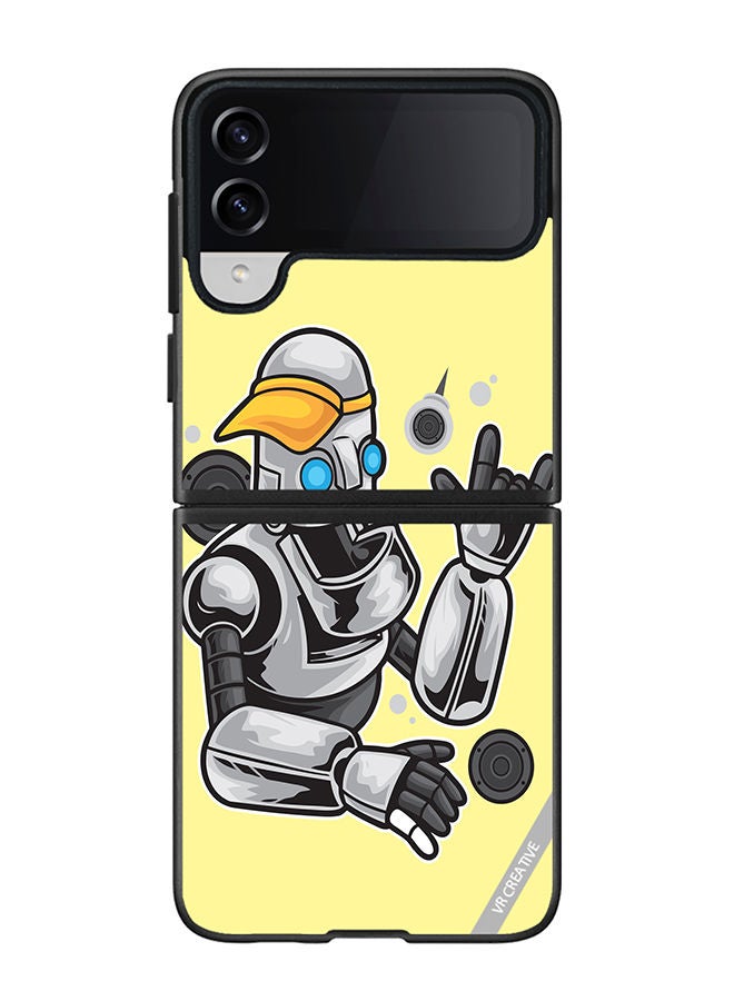 VR CREATIVE Protective Case Cover For Samsung Galaxy Z Flip4 Cool Robot Design Multicolour - Image 1