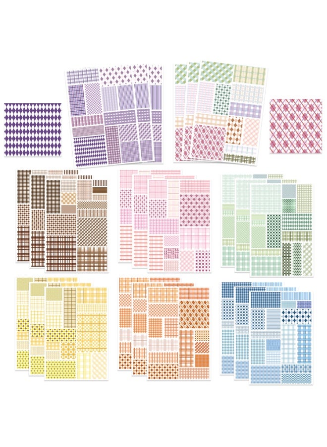 NIBEMINENT 8 Pcs Cartoon Lattice Material Deco Kit Waterproof Stickers, High Definition Printing Bright Colors, Suitable for Laptop Skateboard Luggage Water Bottle Guitar DIY