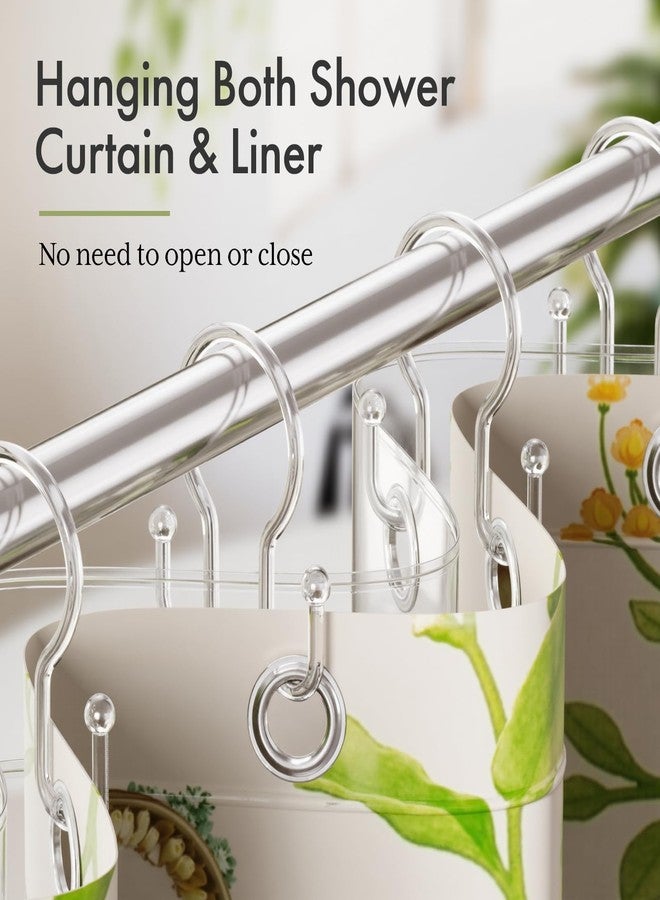 Bathway Shower Curtain Hooks, 12Pcs Plastic Shower Hooks for Shower Curtain, Clear Double Hook Shower Curtain Hooks Rust Proof Shower Curtain Hangers - Image 5