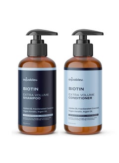 Aquableu Aquableu Biotin Volumizing Shampoo & Conditioner Set - Natural Thickening & Volume For Thicker Fuller Hair - Promotes Healthy Hair Growth - Includes Coconut, Keratin, Argan & Jojoba Oil - Sulfate Free  - Image 1
