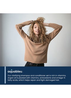 Aquableu Aquableu Biotin Volumizing Shampoo & Conditioner Set - Natural Thickening & Volume For Thicker Fuller Hair - Promotes Healthy Hair Growth - Includes Coconut, Keratin, Argan & Jojoba Oil - Sulfate Free  - Image 4