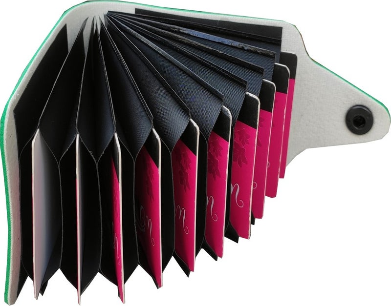 Kemer Dünyası Unisex 10 Compartment New Small Mold Accordion Leather Credit Card Holder Wallet  - Image 2