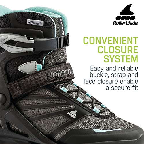 ROLLERBLADE زترا بلايد زلاجات إنلاين للنساء البالغات، سوداء وزرقاء فاتحة، زلاجات إنلاين للأداء - Image 4