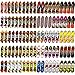 Hortsun 100 Pieces Mini Finger Skateboard Finger Boards Set with Double Sided Pattern Creative Novelty Birthday Party Favors Exchange Gift Goodie Bag Stuffers Random Pattern - Image 2