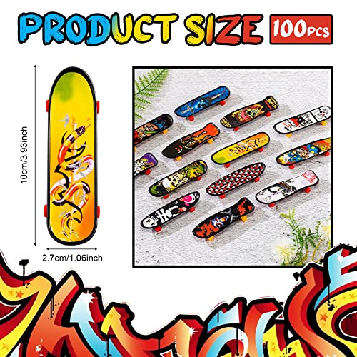 Hortsun 100 Pieces Mini Finger Skateboard Finger Boards Set with Double Sided Pattern Creative Novelty Birthday Party Favors Exchange Gift Goodie Bag Stuffers Random Pattern - Image 5