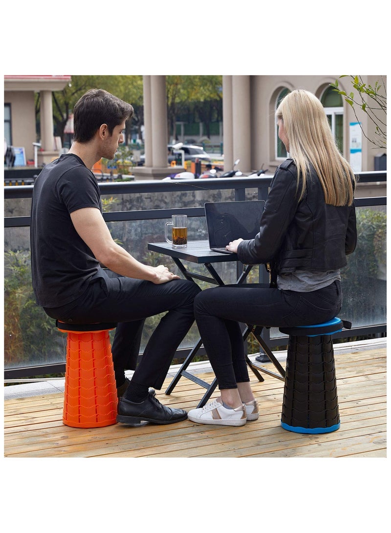 Height Adjustable Foldable Telescopic Stool For Outdoor Fishing Hiking Gardening Travel Black - Image 3