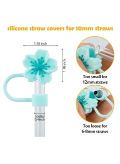 Generic 5pcs Straw Covers Cap for Stanley Cup 30-40 oz,Straw Toppers for Stanley Tumblers with handle 10mm 0.4in Silicone Accessories Dust-Proof,Straw Protectors,Cherry Blossom  - Image 2