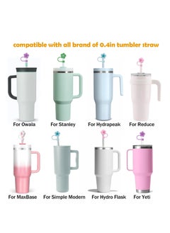 Generic 5pcs Straw Covers Cap for Stanley Cup 30-40 oz,Straw Toppers for Stanley Tumblers with handle 10mm 0.4in Silicone Accessories Dust-Proof,Straw Protectors,Cherry Blossom  - Image 4