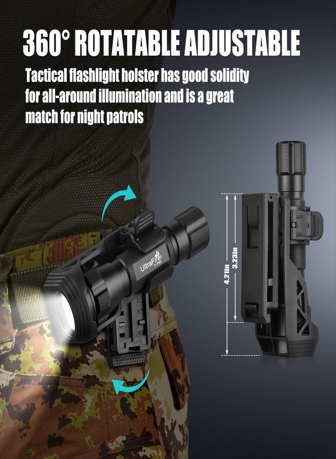 ULTRAFIRE 1000 High Lumen Tactical EDC Flashlight with Holster,Single Mode Police Flashlight with Belt Holder,Bright Law Enforcement Flashlight with Holster for Duty Belt T1 PRO - Image 2