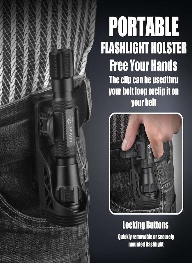 ULTRAFIRE 1000 High Lumen Tactical EDC Flashlight with Holster,Single Mode Police Flashlight with Belt Holder,Bright Law Enforcement Flashlight with Holster for Duty Belt T1 PRO - Image 5