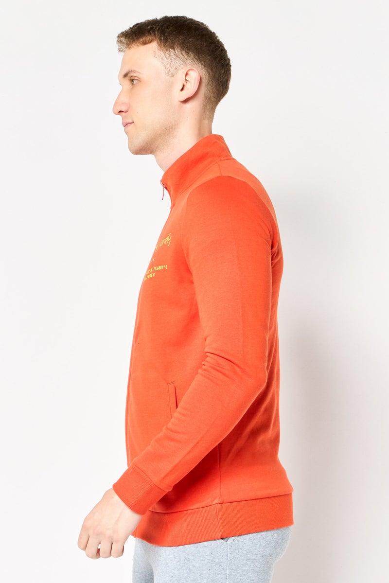 Puma x One 8 Men Slim Fit Long Sleeve Outdoor Full Zip Sweatshirt, Orange - Image 3