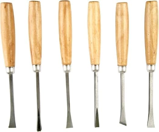 TOOLBUX Combination 6 pcs Chisel Set Durable Precision Woodworking Tools Perfect for Carving Shaping and Smoothing Ideal for DIY Enthusiasts Craftsmen and Professionals - Image 1