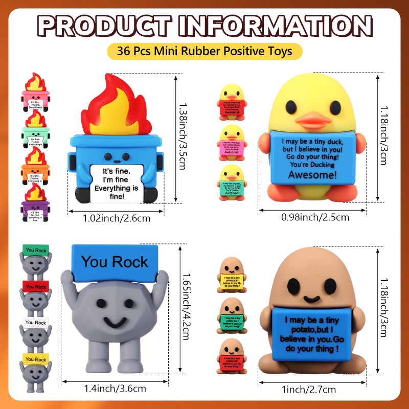 Gejoy 36 Pcs Mini Rubber You Rock Toys Set Mini Rock Figures Positive Gifts Desktop Ornaments And Decorations Inspirational Gifts For Employees  Staff  Teachers  Teams  And Friends (Funny) - Image 2