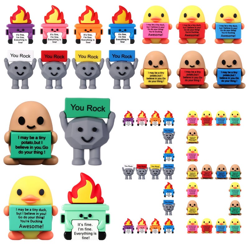 Gejoy 36 Pcs Mini Rubber You Rock Toys Set Mini Rock Figures Positive Gifts Desktop Ornaments And Decorations Inspirational Gifts For Employees  Staff  Teachers  Teams  And Friends (Funny) - Image 1