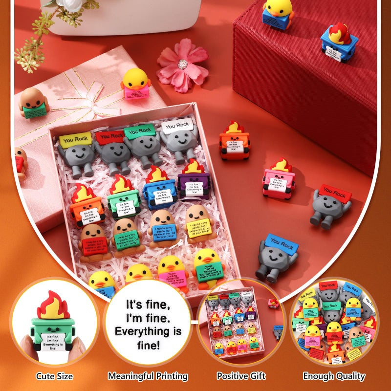 Gejoy 36 Pcs Mini Rubber You Rock Toys Set Mini Rock Figures Positive Gifts Desktop Ornaments And Decorations Inspirational Gifts For Employees  Staff  Teachers  Teams  And Friends (Funny) - Image 3