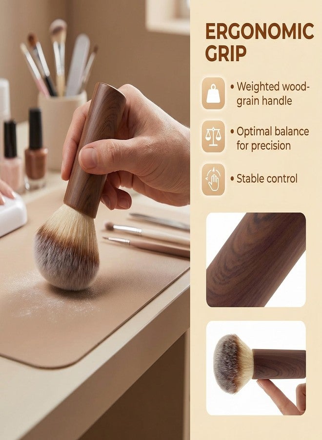 KGCGJVB 2Pcs Nail Dust Brush Fluffy Manicure Cleaning Tool Soft Bristle Powder Remover Duster for Nails Dusting Accessory Professional Salon Art Cleaner Brown - Image 5