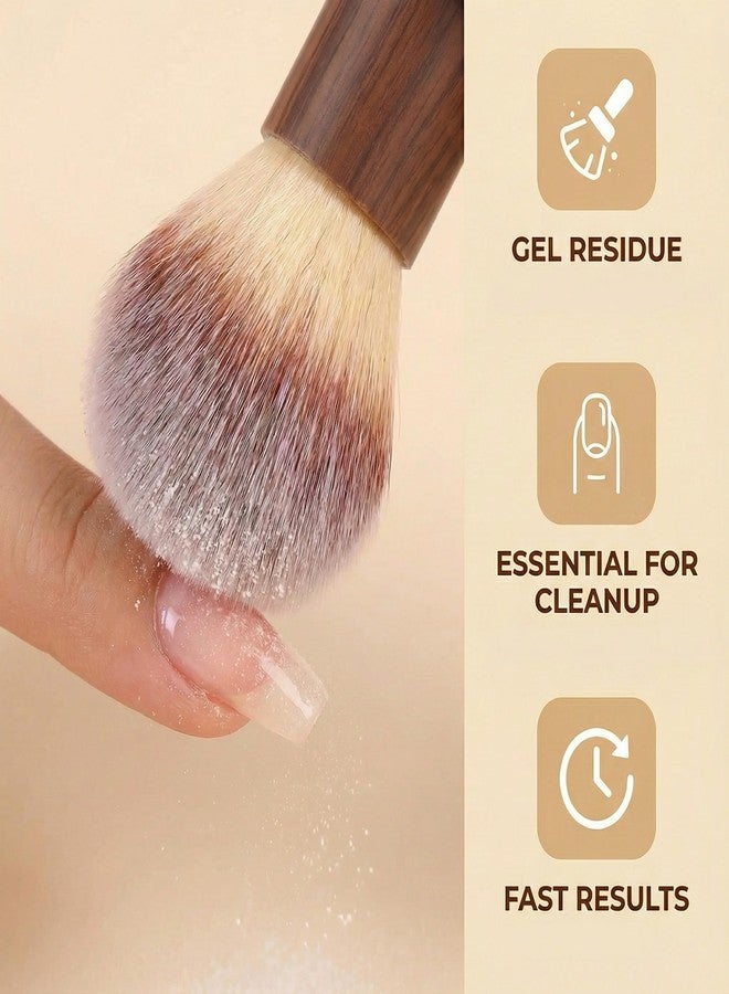 KGCGJVB 2Pcs Nail Dust Brush Fluffy Manicure Cleaning Tool Soft Bristle Powder Remover Duster for Nails Dusting Accessory Professional Salon Art Cleaner Brown - Image 4