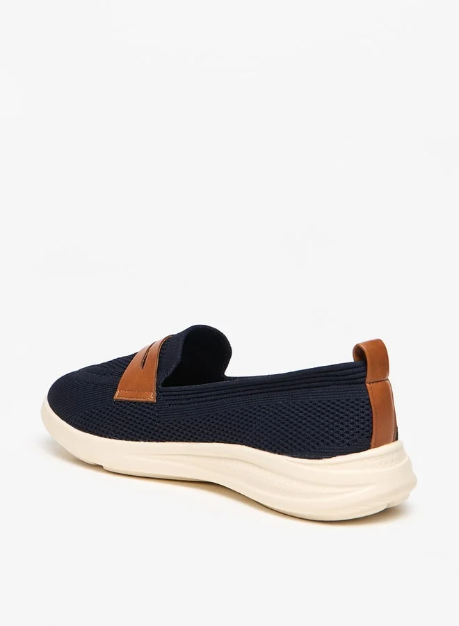 Flora Bella By Shoexpress Mesh Textured Slip-On Shoes with Pull Tabs