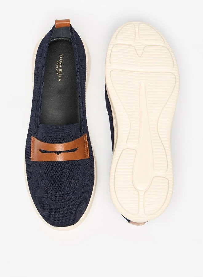 Flora Bella By Shoexpress Mesh Textured Slip-On Shoes with Pull Tabs