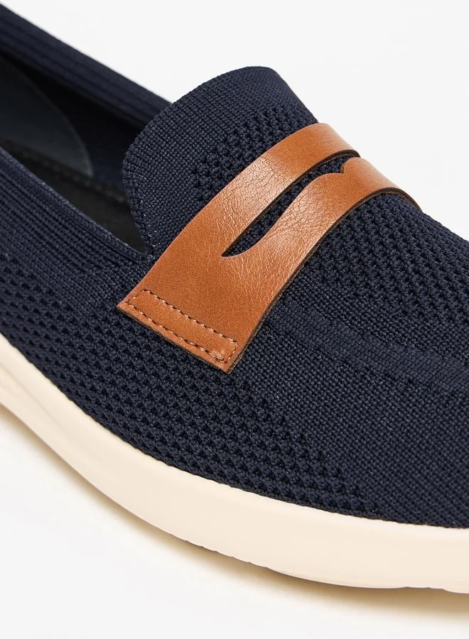 Flora Bella By Shoexpress Mesh Textured Slip-On Shoes with Pull Tabs