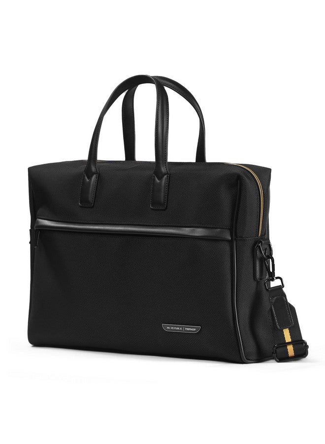 Nu Republic Unisex Triphop Voyager Professional Office Laptop Bag | Fits Up to 14/15.6/16 In MacBook | Front Pocket for Accessories | Adjustable Handle |Shoulder Strap | Messenger Bag, Black - Image 1