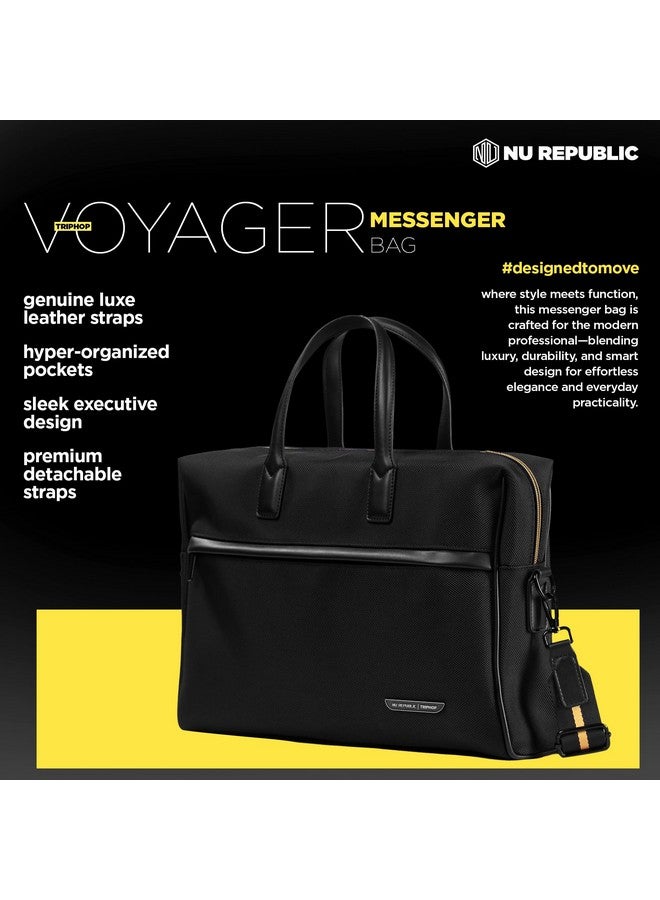 Nu Republic Unisex Triphop Voyager Professional Office Laptop Bag | Fits Up to 14/15.6/16 In MacBook | Front Pocket for Accessories | Adjustable Handle |Shoulder Strap | Messenger Bag, Black - Image 3