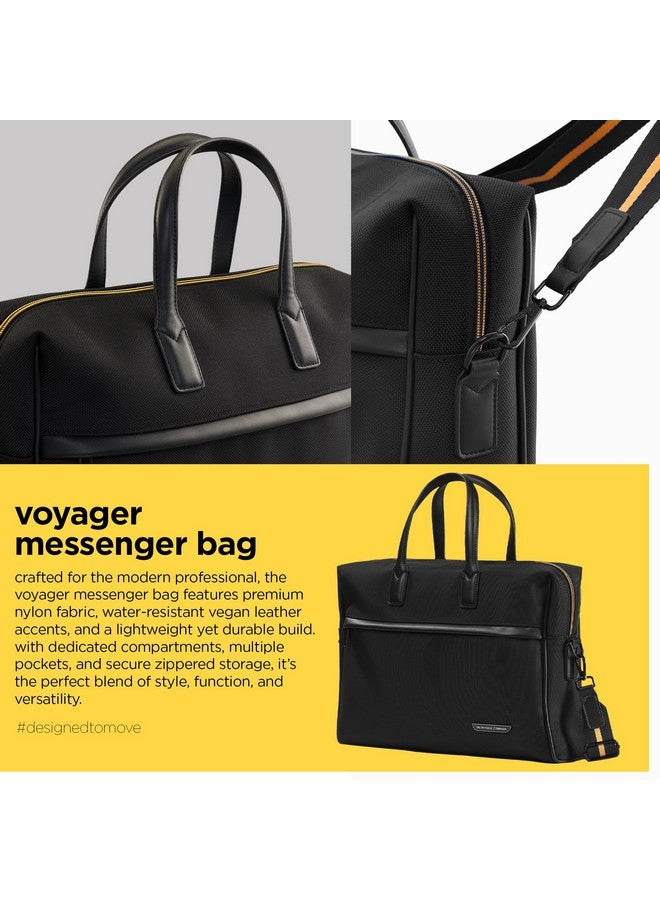 Nu Republic Unisex Triphop Voyager Professional Office Laptop Bag | Fits Up to 14/15.6/16 In MacBook | Front Pocket for Accessories | Adjustable Handle |Shoulder Strap | Messenger Bag, Black - Image 4