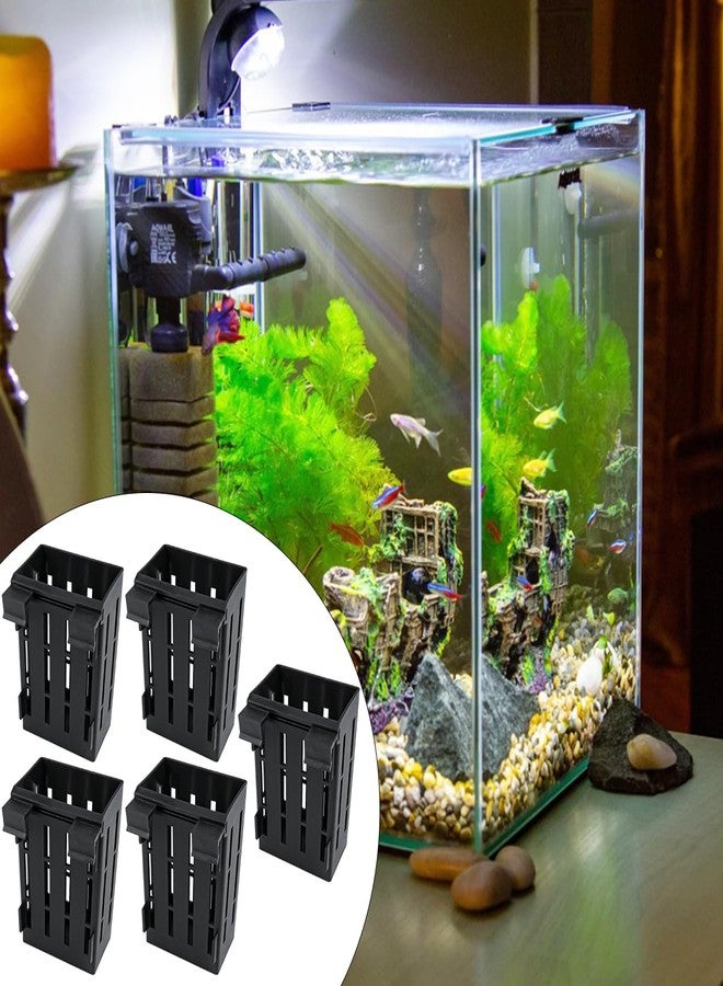 UPIQNG 5Pcs Hanging Aquarium Plant Holder Aquatic Plant Pot with Hanger Fish Tank Accessories Aquarium Planter Cups for Aquaponic Plant Cultivation,Black - Image 5