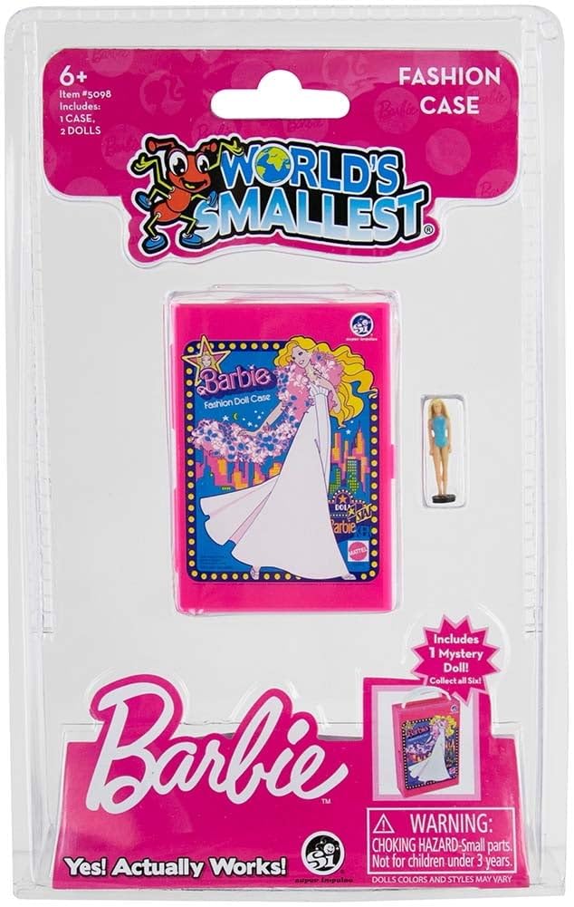 Worlds Smallest Barbie Fashion Case, Miniature, Includes 1 case and 2 Micro Figures, Styles Selected at Random - Image 1
