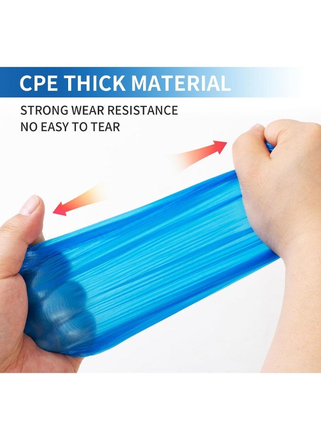 عبوة من 100 غطاء أحذية للاستخدام مرة واحدة، مقاوم للماء، مانع للانزلاق، متين، غطاء للأحذية والأحذية الطويلة مناسب لمواقع البناء والمكاتب وحماية الأرضيات والسجاد، مقاس واحد يناسب الجميع - Image 2