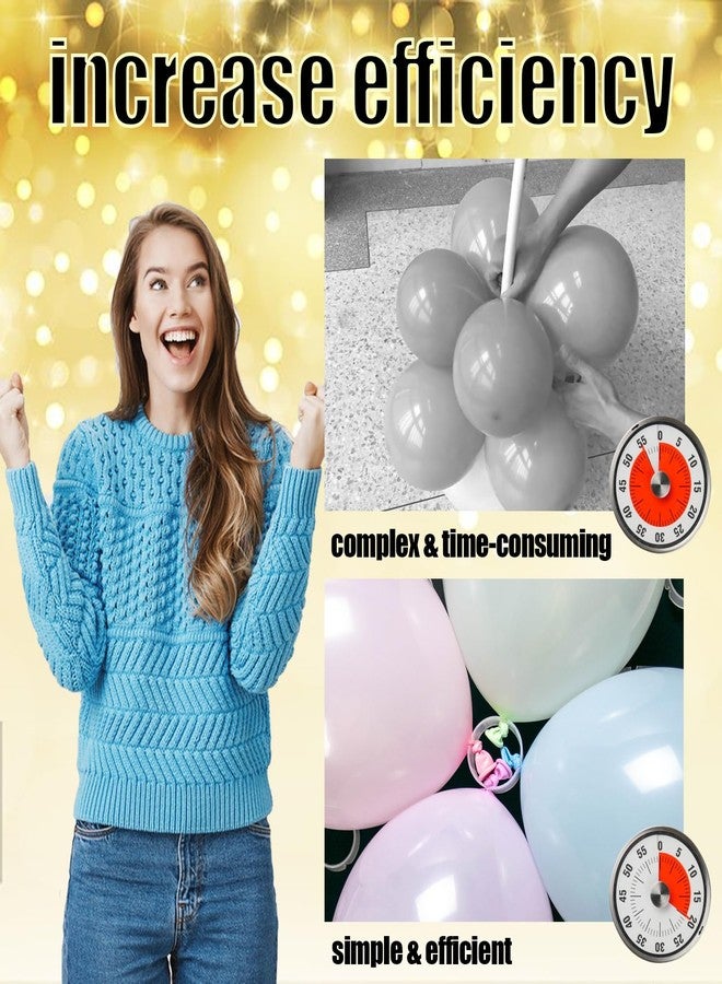 JINUPHION 100pcs Ring Clips for Balloon Stand/Columns/Arches/Tower, Plastic Ties for Arch, Party Supplies Small Tools for Birthday/Wedding/Christmas/Halloween Decor - Image 3