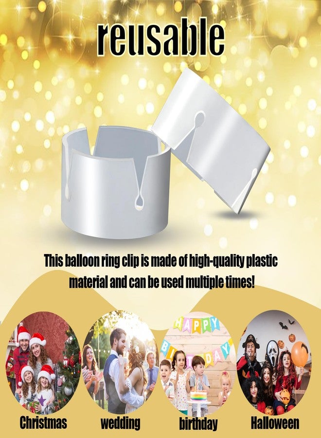 JINUPHION 100pcs Ring Clips for Balloon Stand/Columns/Arches/Tower, Plastic Ties for Arch, Party Supplies Small Tools for Birthday/Wedding/Christmas/Halloween Decor - Image 4