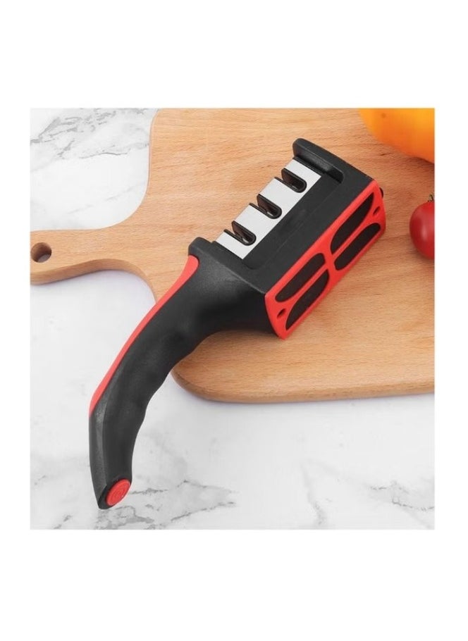 3 in 1 Knife Sharpener with 3 Stages, Handheld Knife Sharpener Helps Repair, Restore, Polish Blades, Including Straight, Serrated Blades and Scissors