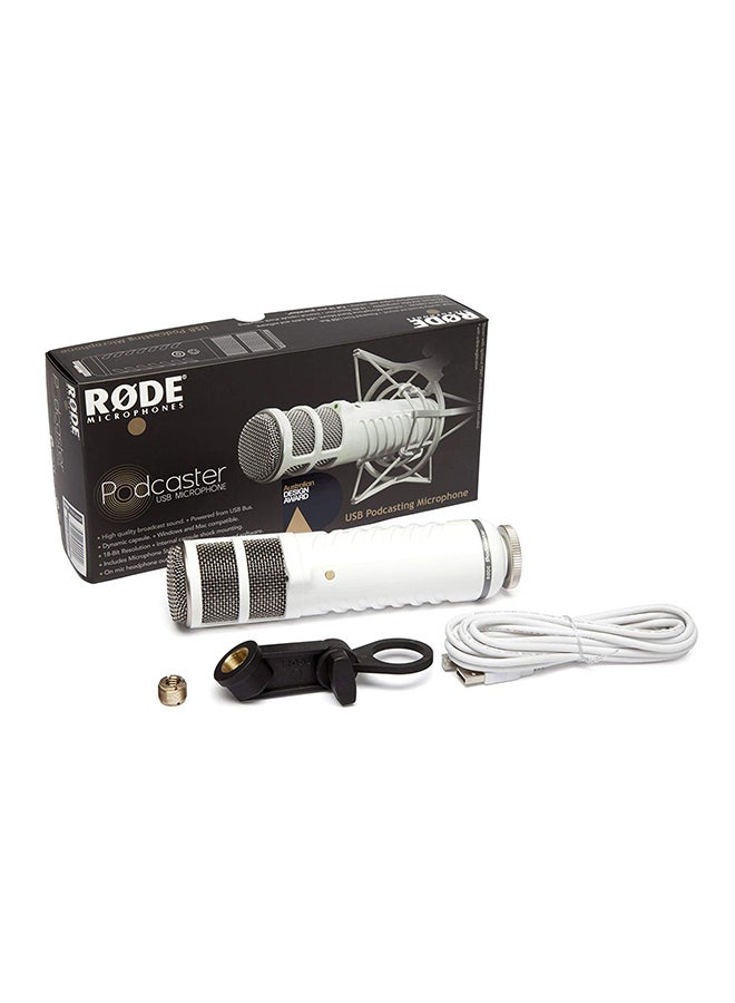 RODE Podcaster USB Microphone White/Grey - Image 3