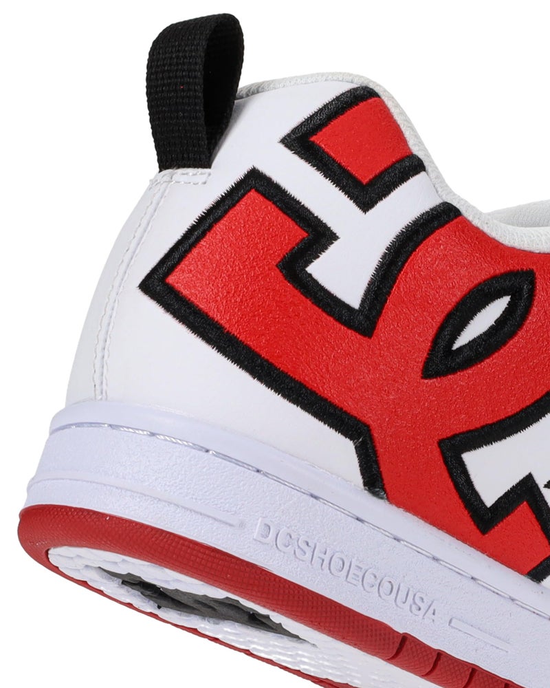 DC Shoes Men's Court Graffik Skate Sneaker White/Red - Image 3