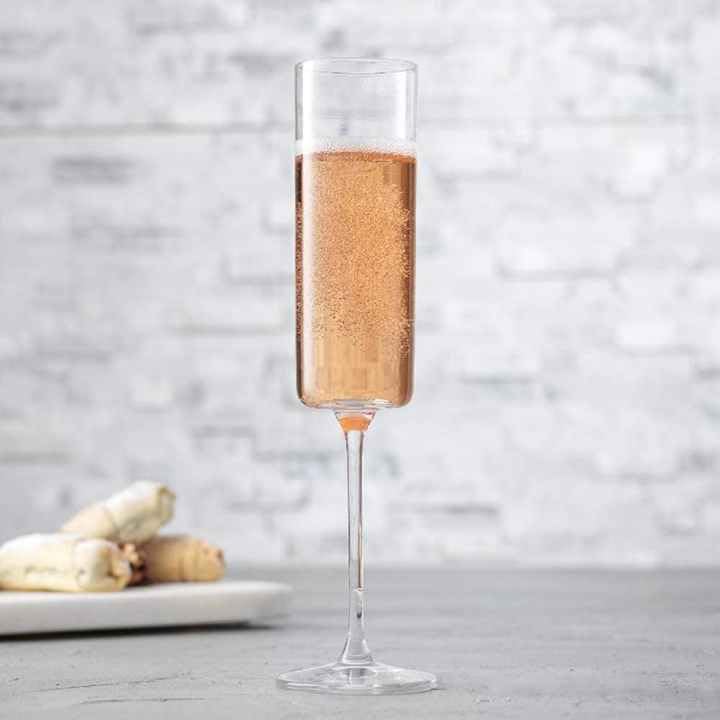 RAHAS Stylish Champagne Flutes Glasses Set of 6 Red White Wine Glass 150 ml 6 Pcs Clear - Image 3