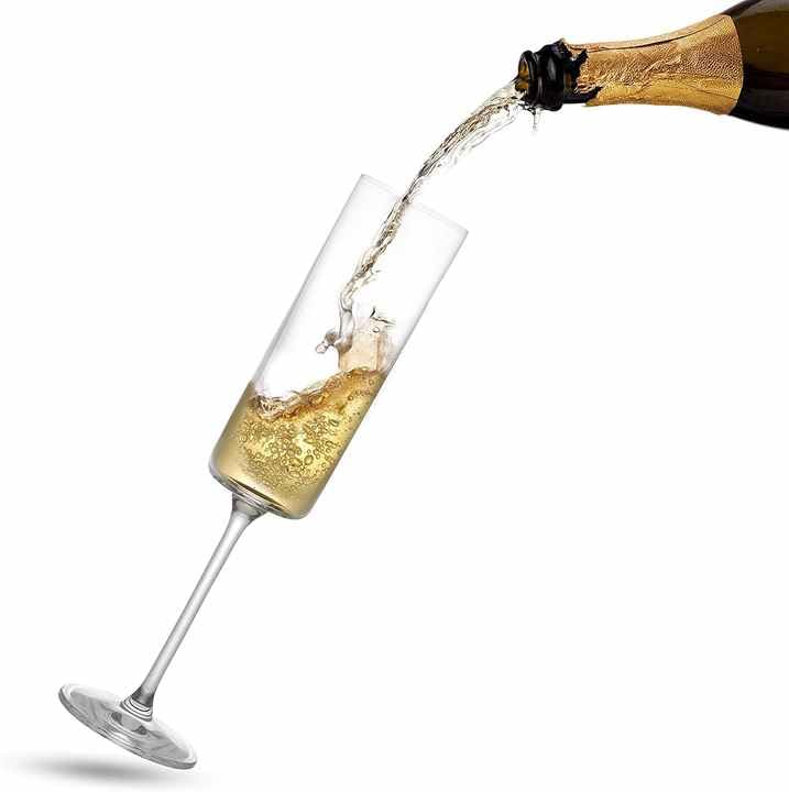 RAHAS Stylish Champagne Flutes Glasses Set of 6 Red White Wine Glass 150 ml 6 Pcs Clear - Image 4