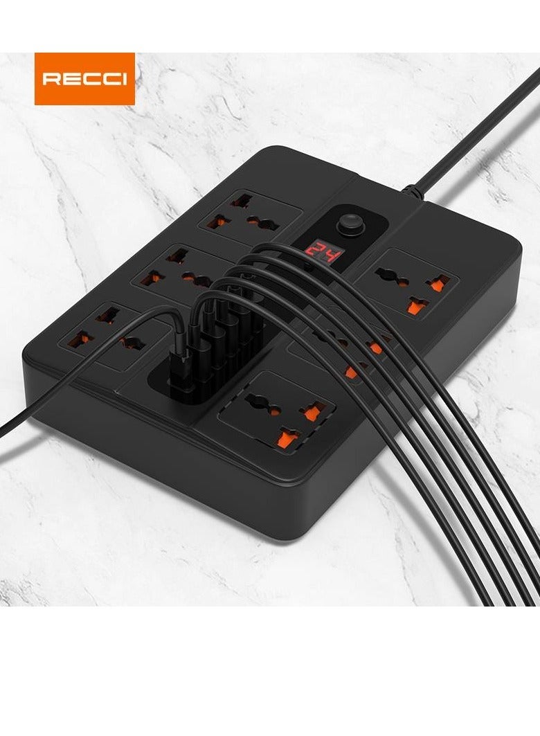 ريتشي 6 AC 5 USB & USB-C PD Multiport Socket - Black- PD-FWCH003-BK - Image 2