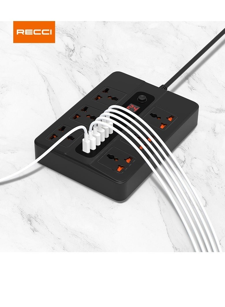 ريتشي 6 AC 5 USB & USB-C PD Multiport Socket - Black- PD-FWCH003-BK - Image 3