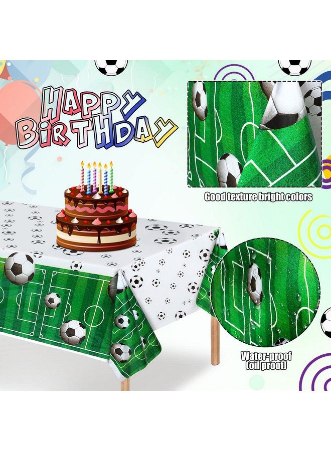 Irenare Soccer Party Decorations Include Vinyl Soccer Happy Birthday Backdrop Banner And Plastic Soccer Pattern Tablecloth For Soccer Birthday Party Decorations - Image 5