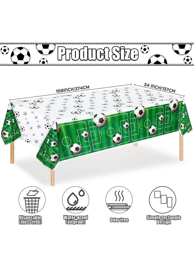 Irenare Soccer Party Decorations Include Vinyl Soccer Happy Birthday Backdrop Banner And Plastic Soccer Pattern Tablecloth For Soccer Birthday Party Decorations - Image 3