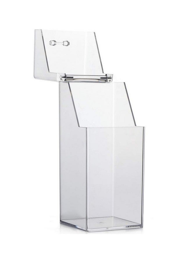 Quupy Makeup Brush Organiser, Cosmetic Brush Eyebrow Pencil Storage Holder With Lid Clear, Acrylic Dustproof Makeup Storage Jewellery Storage Box For Dresser, Bedroom, Bathroom - Image 1