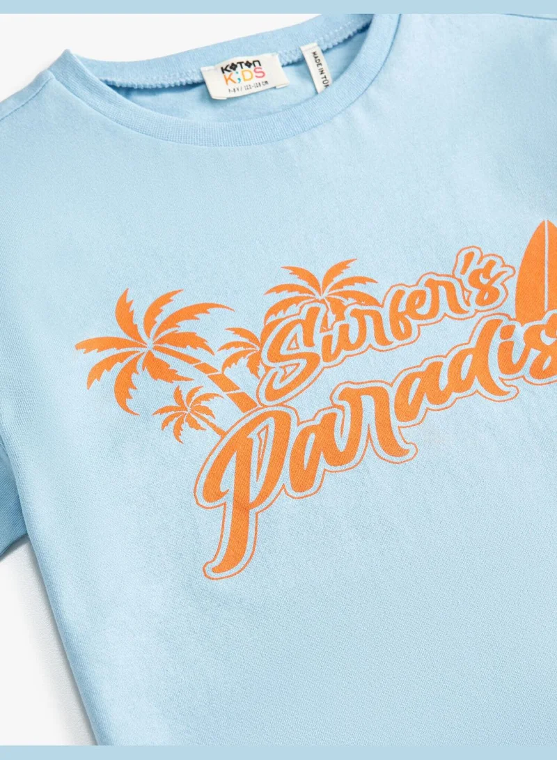 كوتون Summer Themed Printed Short Sleeve T-Shirt Cotton