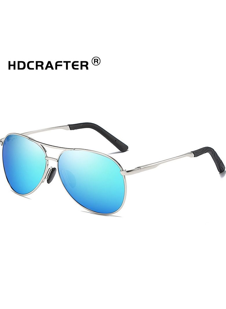 HDCRAFTER Men's Full Frame Polarized UV400 Pilot Frame Sunglasses  - Image 4