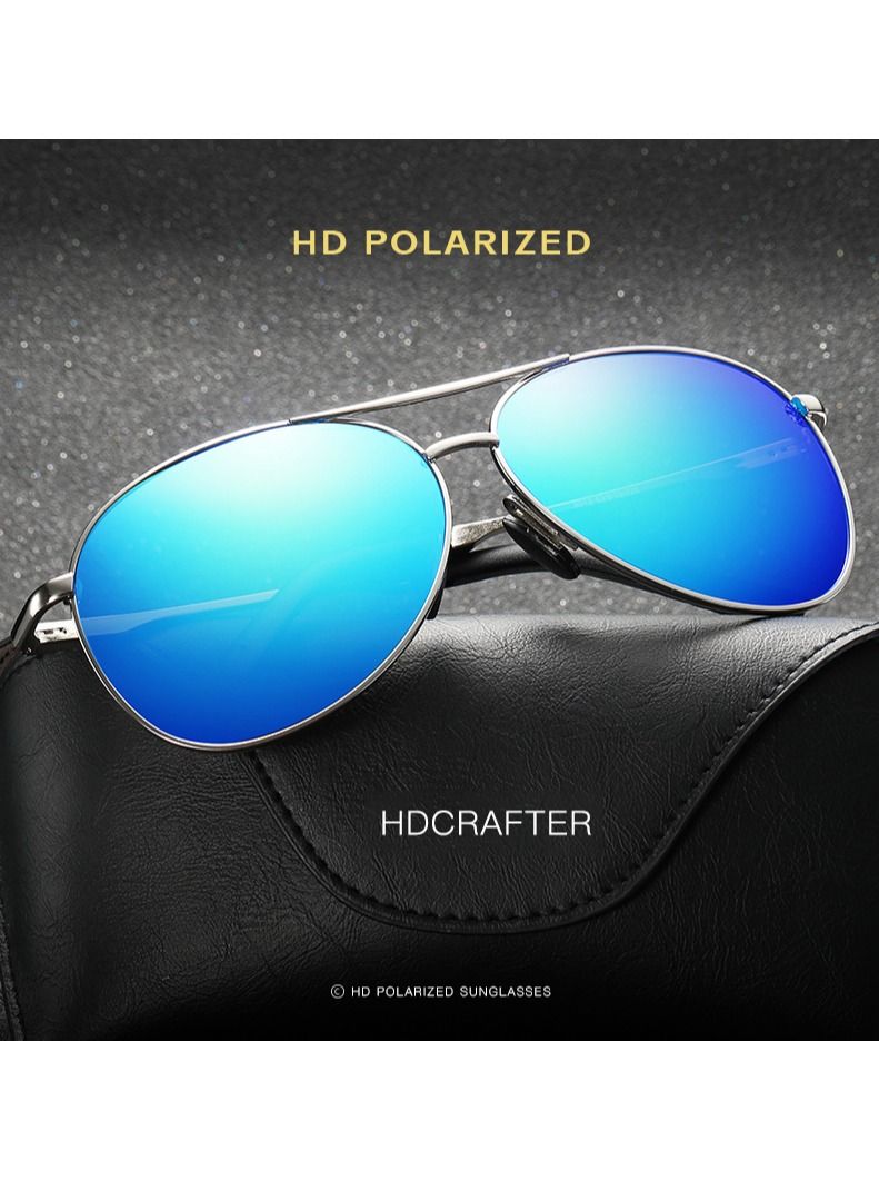 HDCRAFTER Men's Full Frame Polarized UV400 Pilot Frame Sunglasses  - Image 5