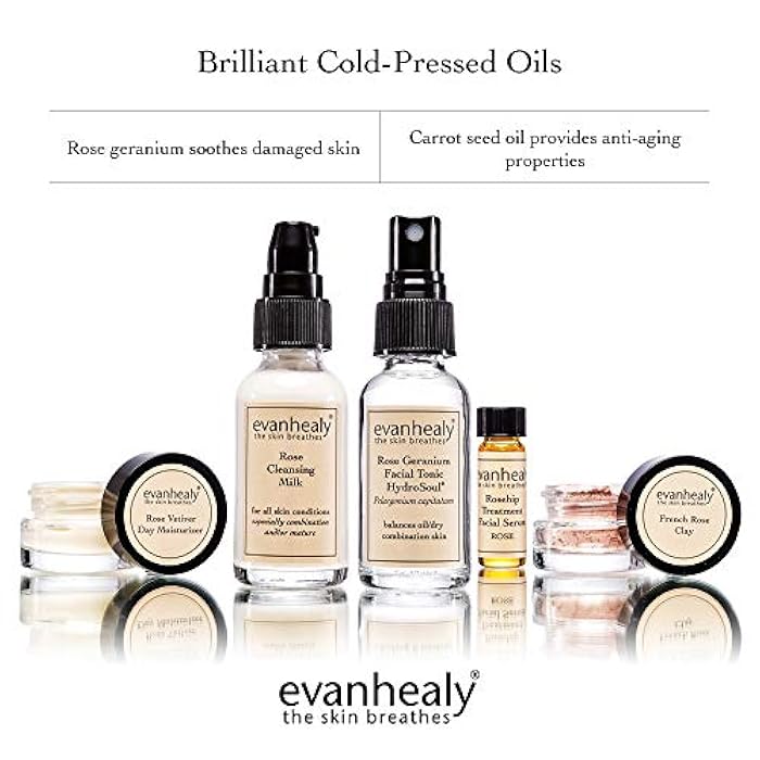 evanhealy Balancing Ritual | Rose Skin Care Set | 5 Piece Travel Face Care Kit for Combination Skin | Skincare Kit with Facial Mask & Gentle Skin Cleanser | Harmonize Oil Imbalance - Image 5