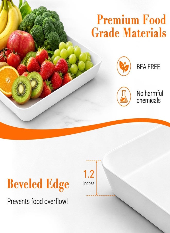 WOWBOX 4 pcs Serving Tray for Party, Grilling Accessories, Serving Platters for Snacks, Fruit, Reusable Plastic Trays for Serving Food and Pantry Organization in Kitchen & for Mothers Day Parties - Image 3