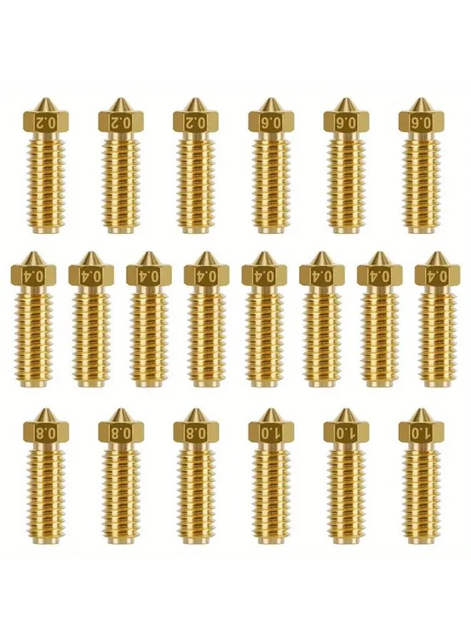 20 قطعة مجموعة فوهات لطابعة Anycubic Kobra 3 و 3 V2 و S1 ثلاثية الأبعاد مقاسات 0.4 مم، 0.2 مم، 0.6 مم، 0.8 مم، 1.0 مم - Image 1