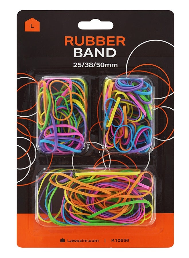 لوازم مجموعة أربطة مطاطية ملونة (25,38,50 ملم)  | أربطة مطاطية متينة قابلة للتمدد للأغراض العامة للمنزل والمكتب والمدرسة والأدوات المكتبية - Image 1